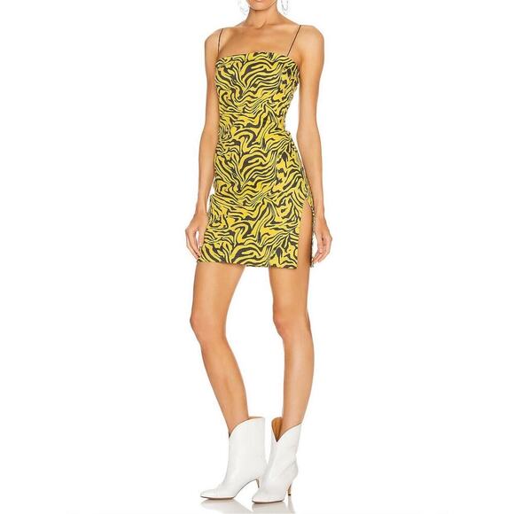 Miaou Lotte Dress in Yellow Zebra Print M - Picture 1 of 6